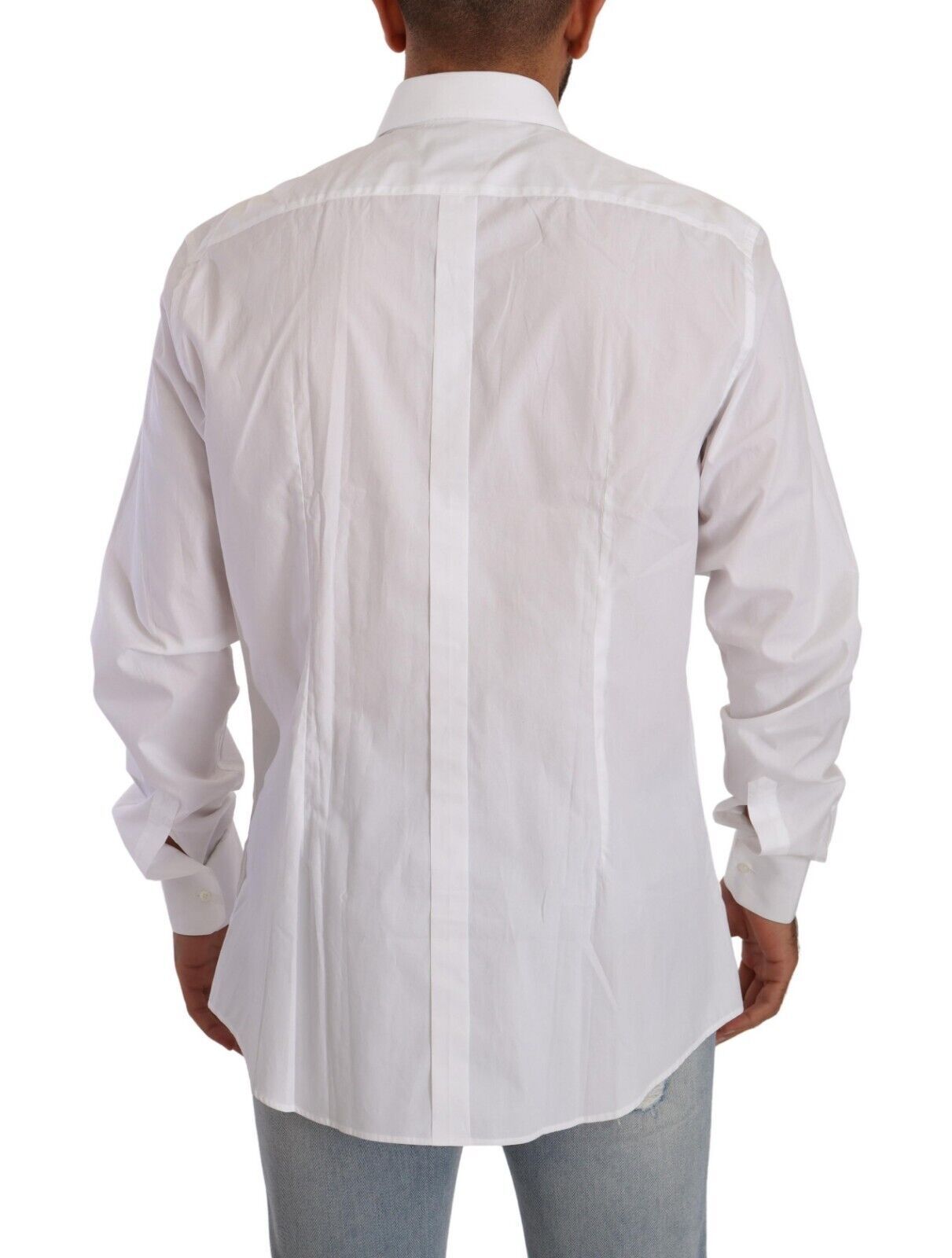 Elegant White Cotton Dress Shirt