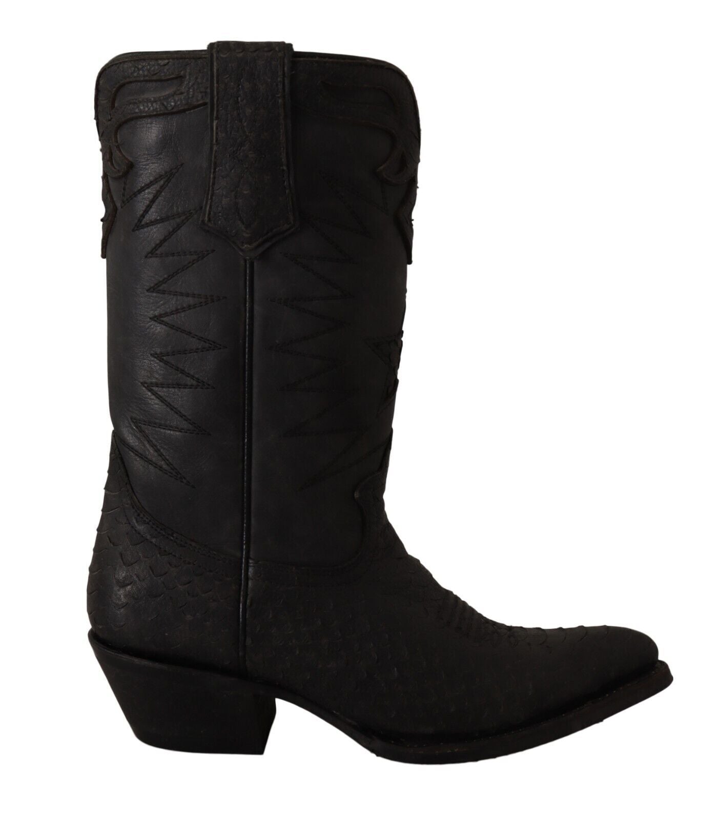 Sleek Mid Calf Leather Boots