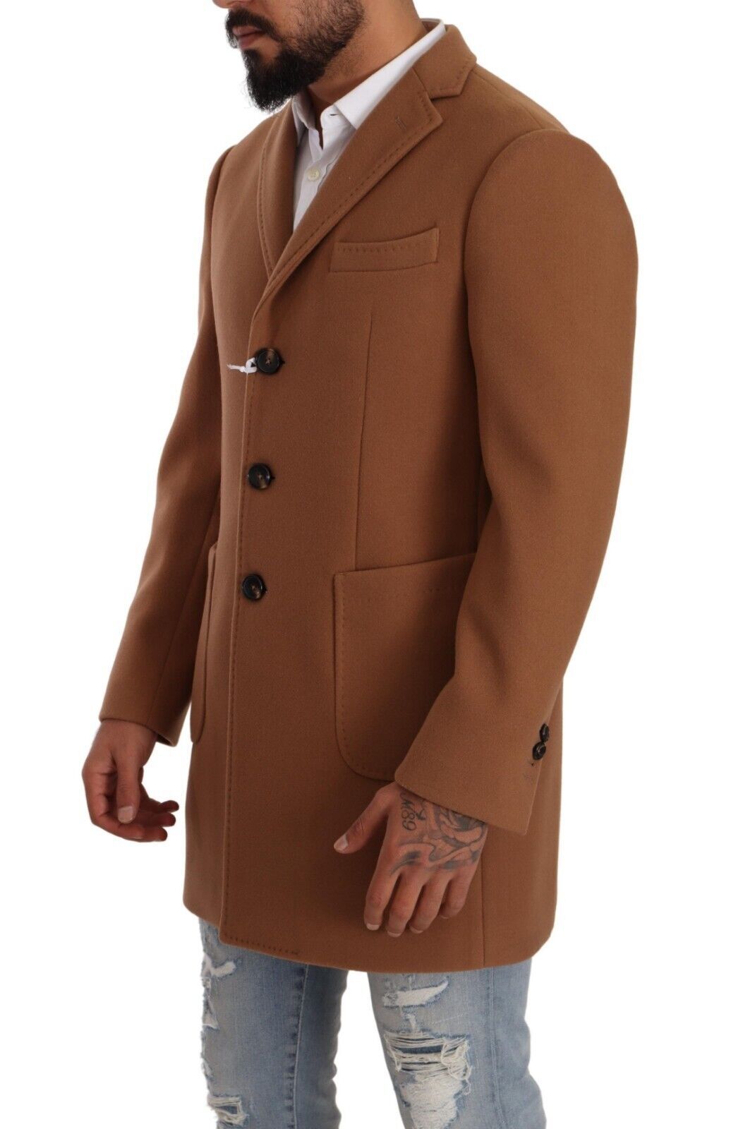 Elegant Brown Single Breasted Blazer