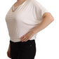 White Short Sleeves Gold Chain T-shirt Top