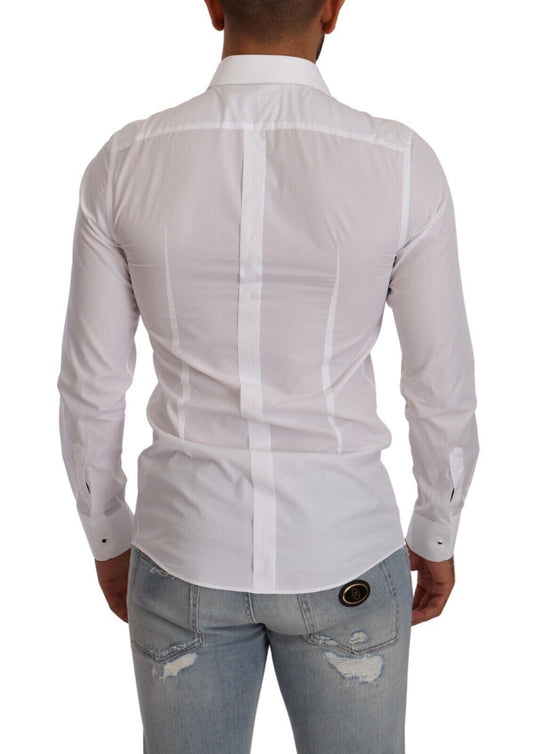 Elegant White Slim Fit Tuxedo Shirt