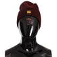 Elegant Cashmere Knit Beanie in Dark Red
