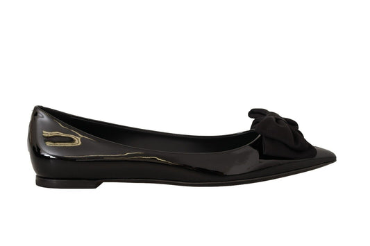 Elegant Black Leather Ballerina Flats