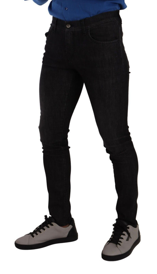 Chic Gray Slim Fit Skinny Denim Jeans