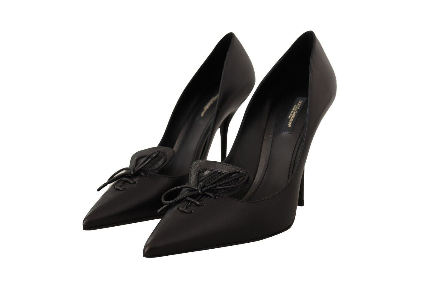 Elegant Black Leather Stiletto Pumps