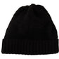 Elegant Black Wool Blend Beanie