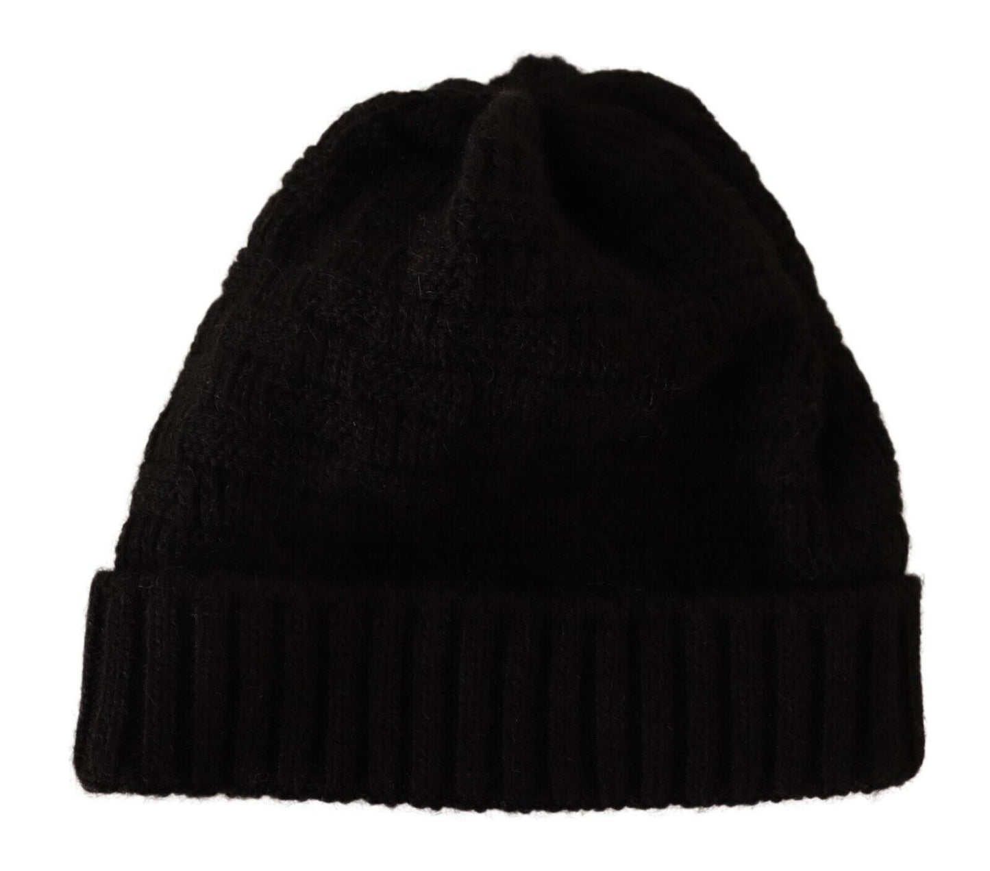 Elegant Black Wool Blend Beanie