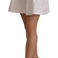 White High Waist A-line Mini Cotton Skirt
