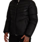 Sleek Black Puffer Jacket with Zipper Closure