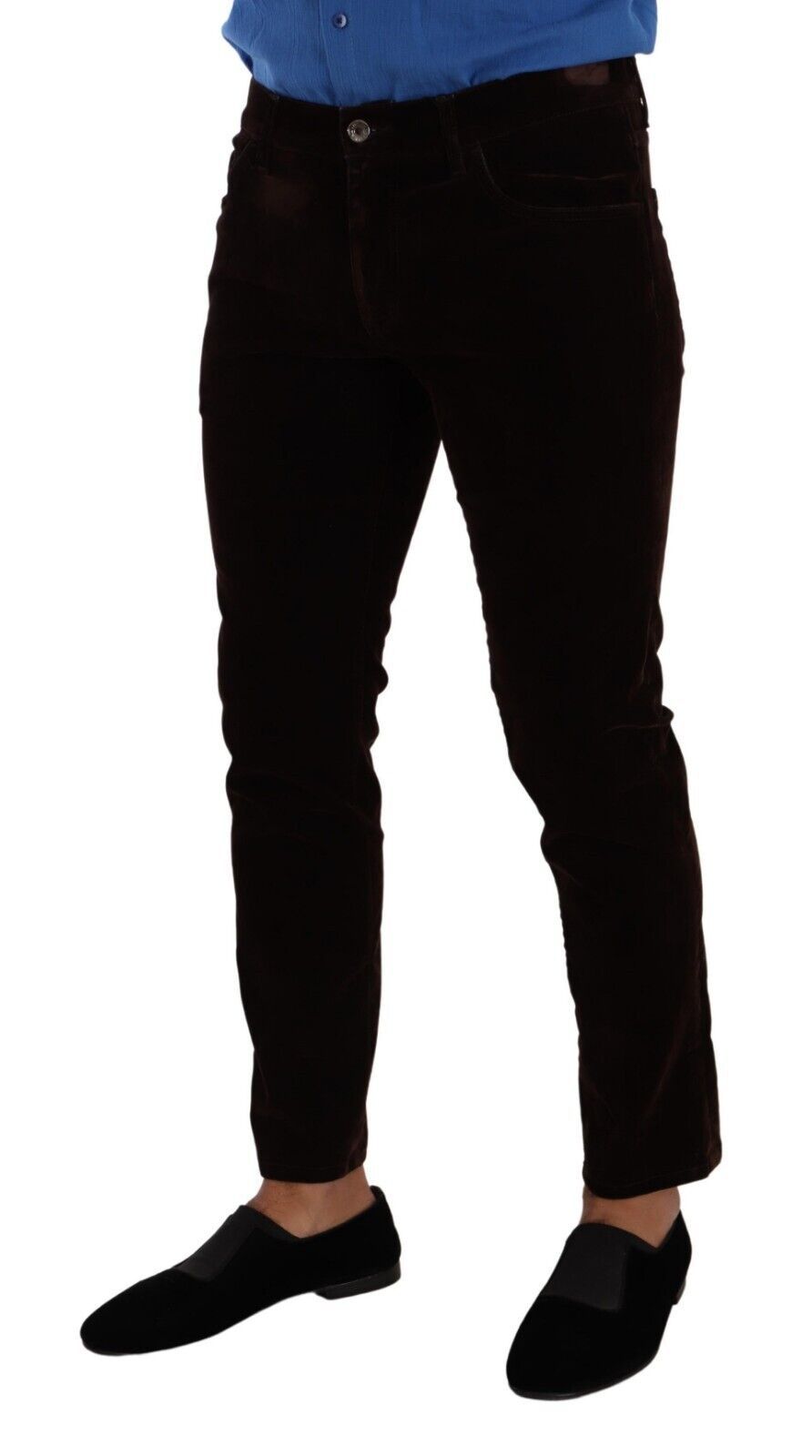 Brown Cotton Stretch Skinny Denim Jeans