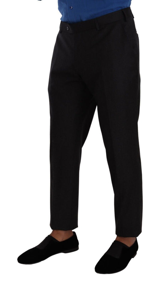 Elegant Black Cotton Dress Pants