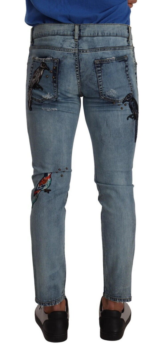 Elegant Slim Fit Light Blue Denim Jeans