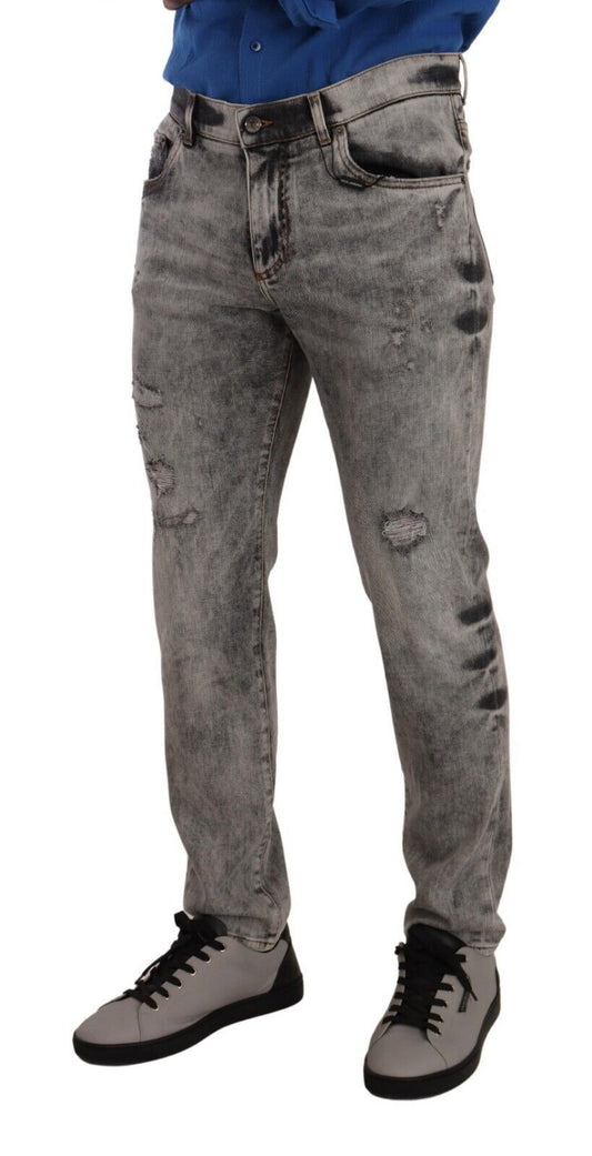 Sleek Grey Stretch Skinny Jeans