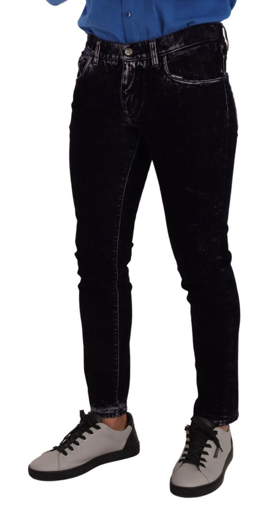 Purple Cotton Stretch Skinny Men Denim Jeans