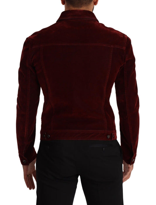 Elegant Burgundy Biker Velvet Jacket