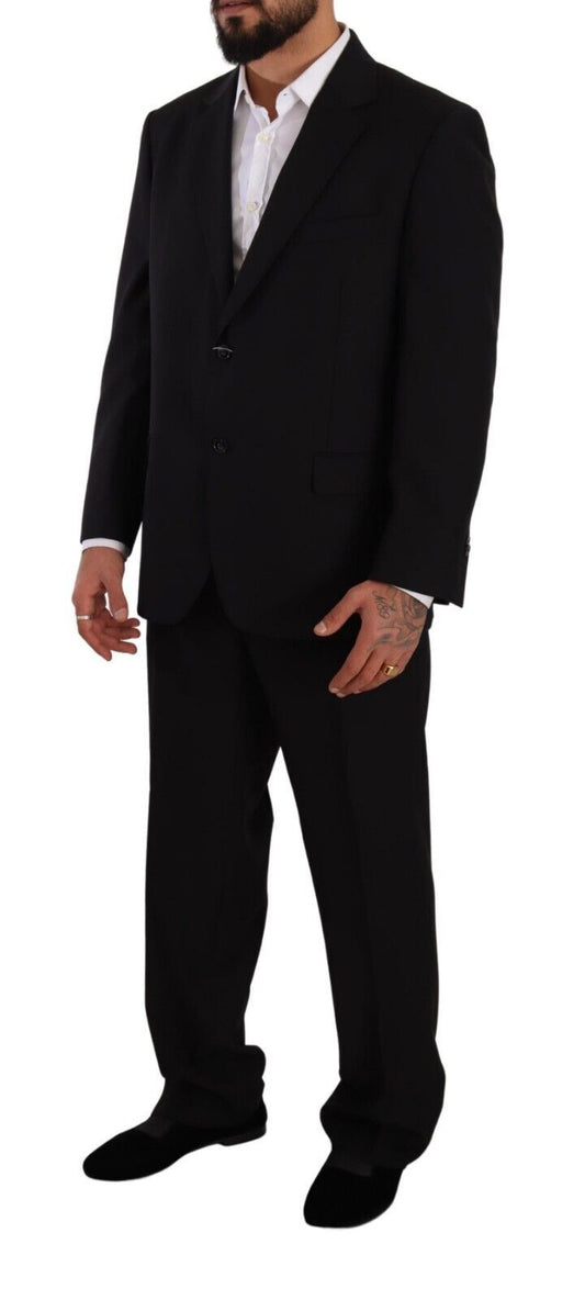 Elegant Black Two-Piece Suit with Deconstructed Blazer