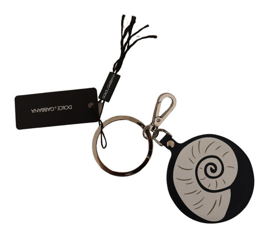 Elegant Black Leather Designer Keychain