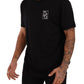Elegant Black Logo Embroidered Cotton Tee