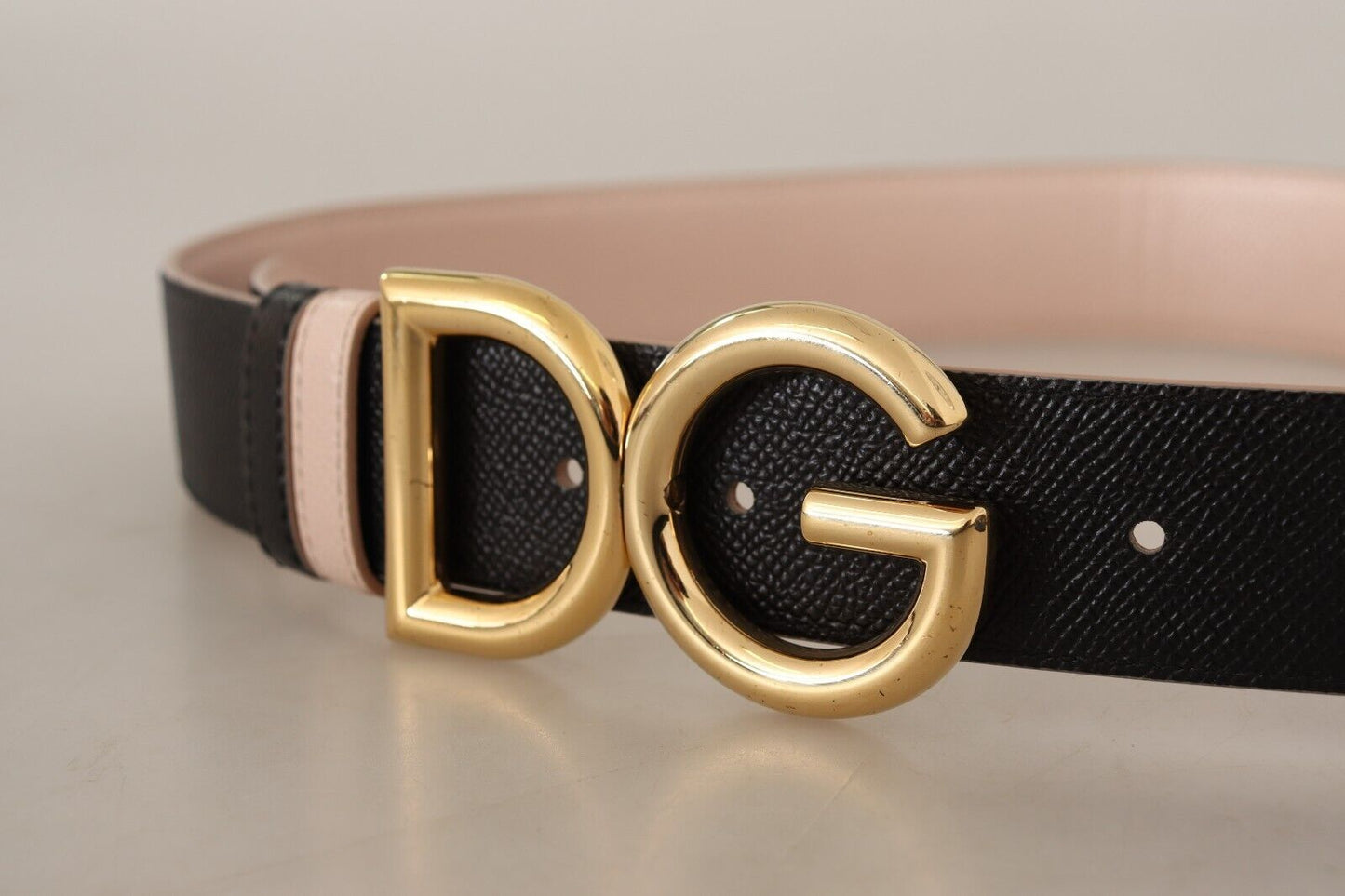 Elegant Dual-Tone Leather Belt with Gold Buckle