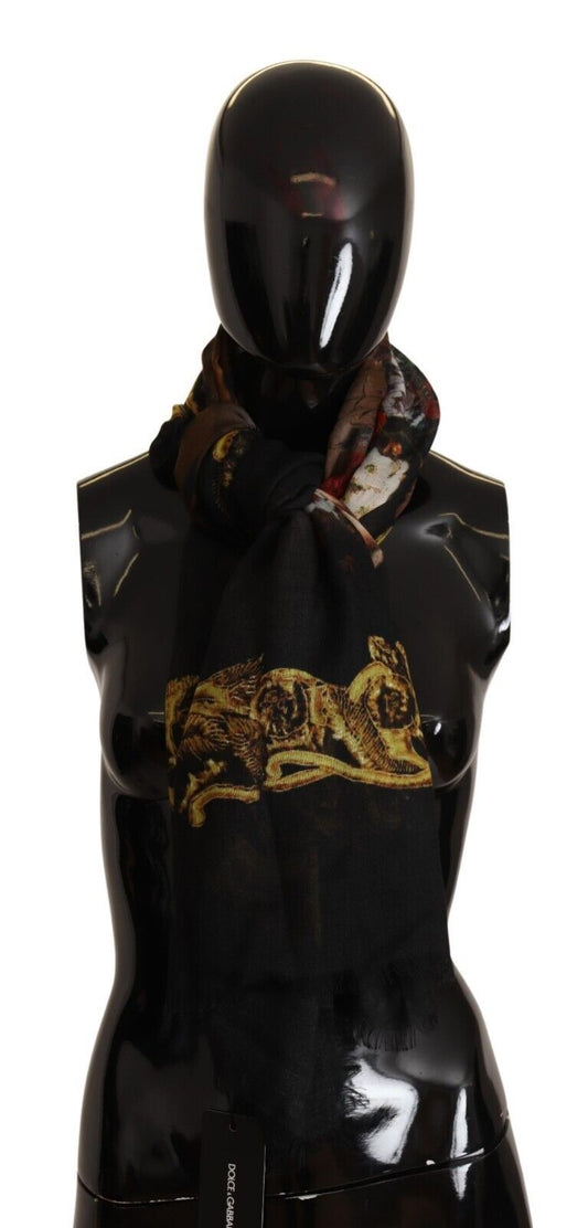 Elegant Floral Cashmere Silk Scarf