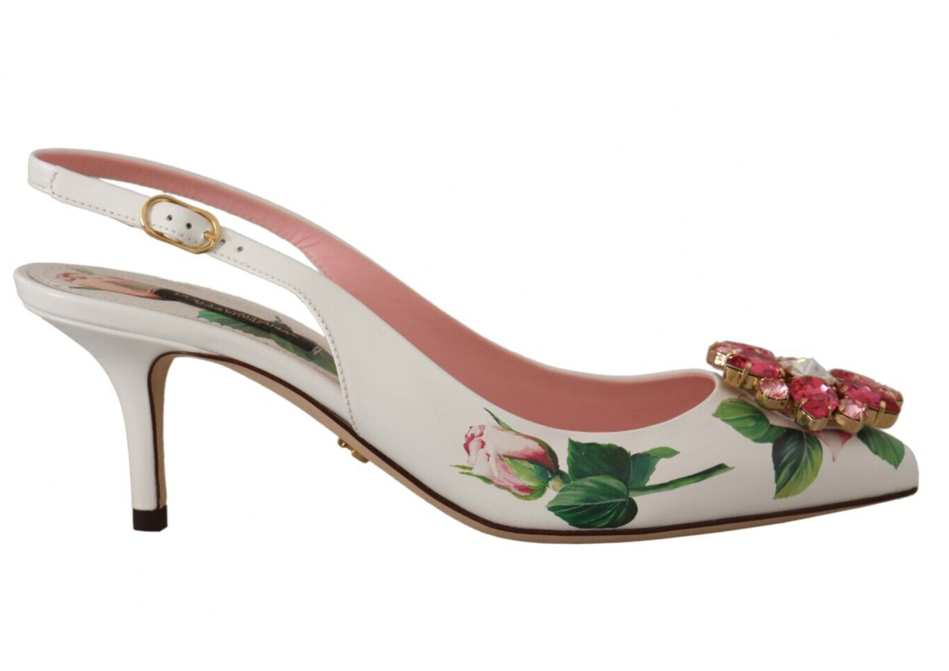 Ethereal Floral Embellished Slingback Heels