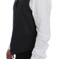 Gray Striped Wool Single Breasted Vest