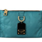 Chic Blue-Green Nylon Sling Wallet