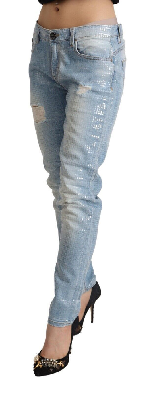 Chic Light Blue Washed Skinny Jeans