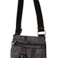 Chic Gray Fabric Crossbody Bag with Zipper Closure