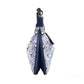 Portuna Large Crescent Blue Vintage Denim Fabric Hobo Bag Shoulder Purse