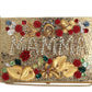Elegant Gold Evening Box Clutch with Red Roses
