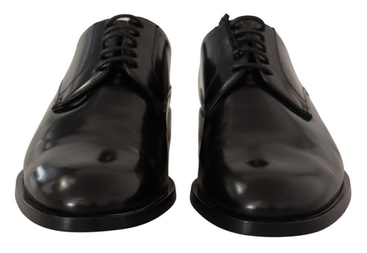 Elegant Black Leather Derby Formal Shoes