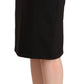 Black Straight Pencil Cut Knee Length Skirt