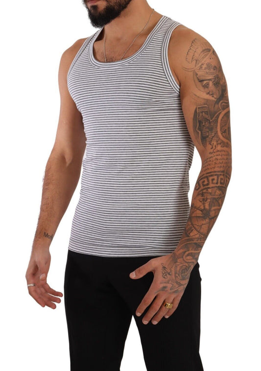 Elegant Grey Cotton Blend Tank Top