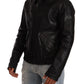 Elegant Black Bomber Leather Jacket