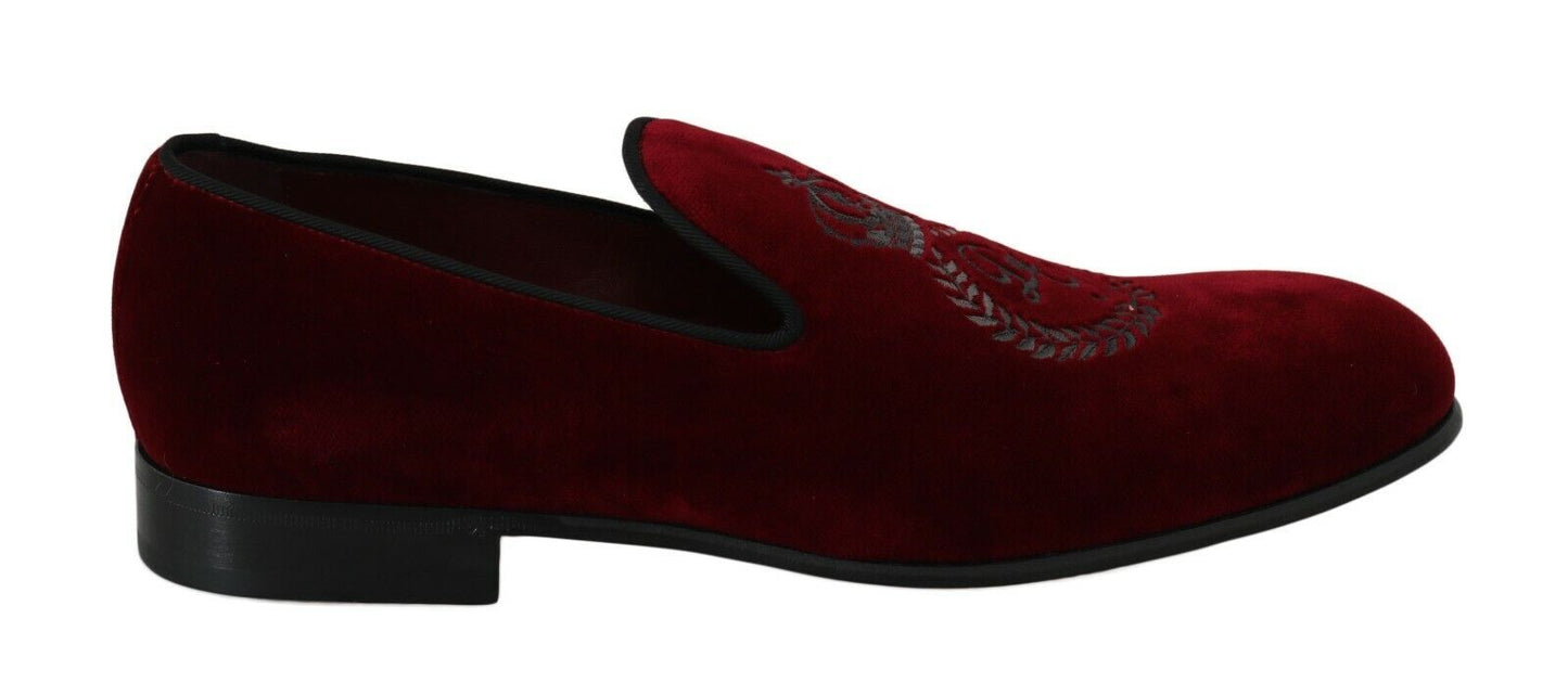 Elegant Bordeaux Velvet Loafers