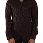 Bordeaux GOLD Logo Silk Slim Fit Mens Shirt