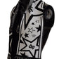 Elegant Wool-Cashmere Men's Scarf - B/W Print