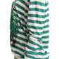 Green Banana Leaf Applique Crystal Sweater