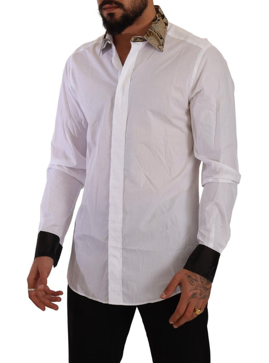 Elegant Gold Cotton Dress Shirt