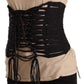 Black Interlaced Corset Polyester Waist Top