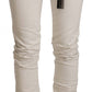 Chic White Mid-Waist Slim Fit Jeans