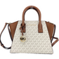 Avril Vanilla Signature PVC Leather Small Zip Satchel Handbag Purse