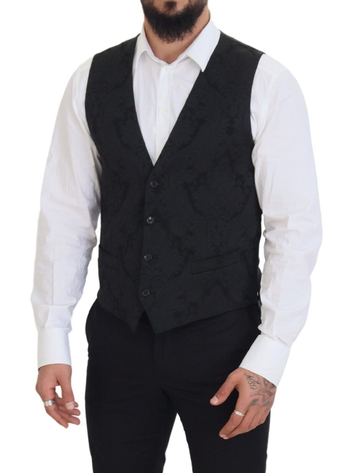 Elegant Black Martini Suit Jacket & Vest Ensemble