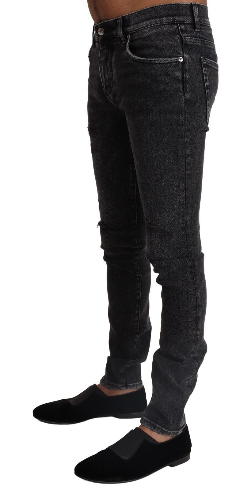 Elegant Slim Fit Black Denim Jeans