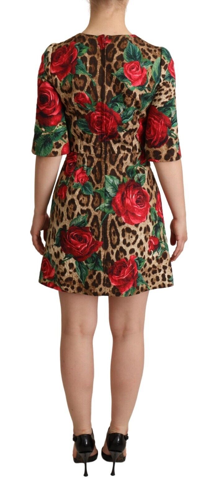 Chic Leopard Print Sequin Flora A-Line Dress