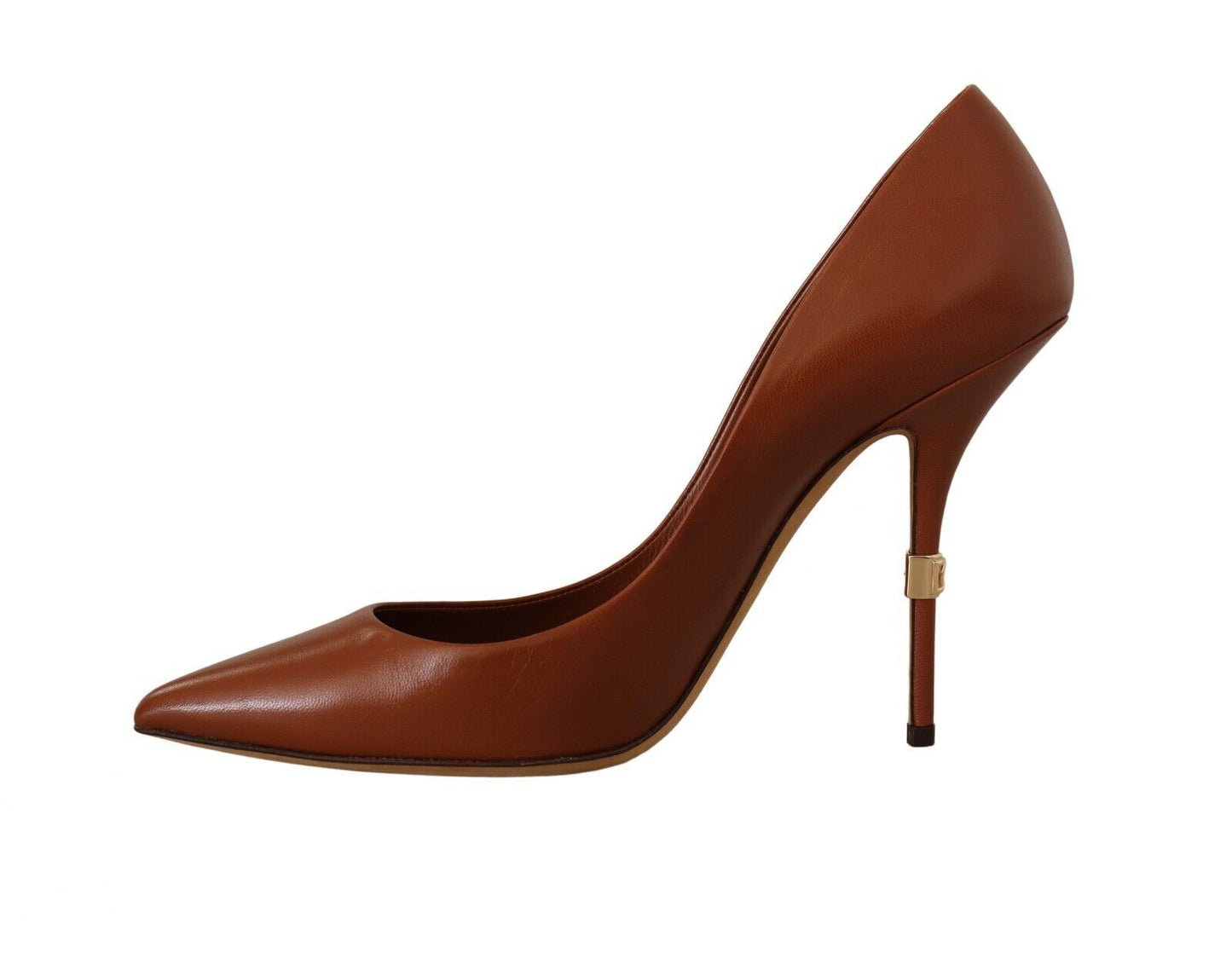 Elegant Leather Pumps in Rich Brown Hue