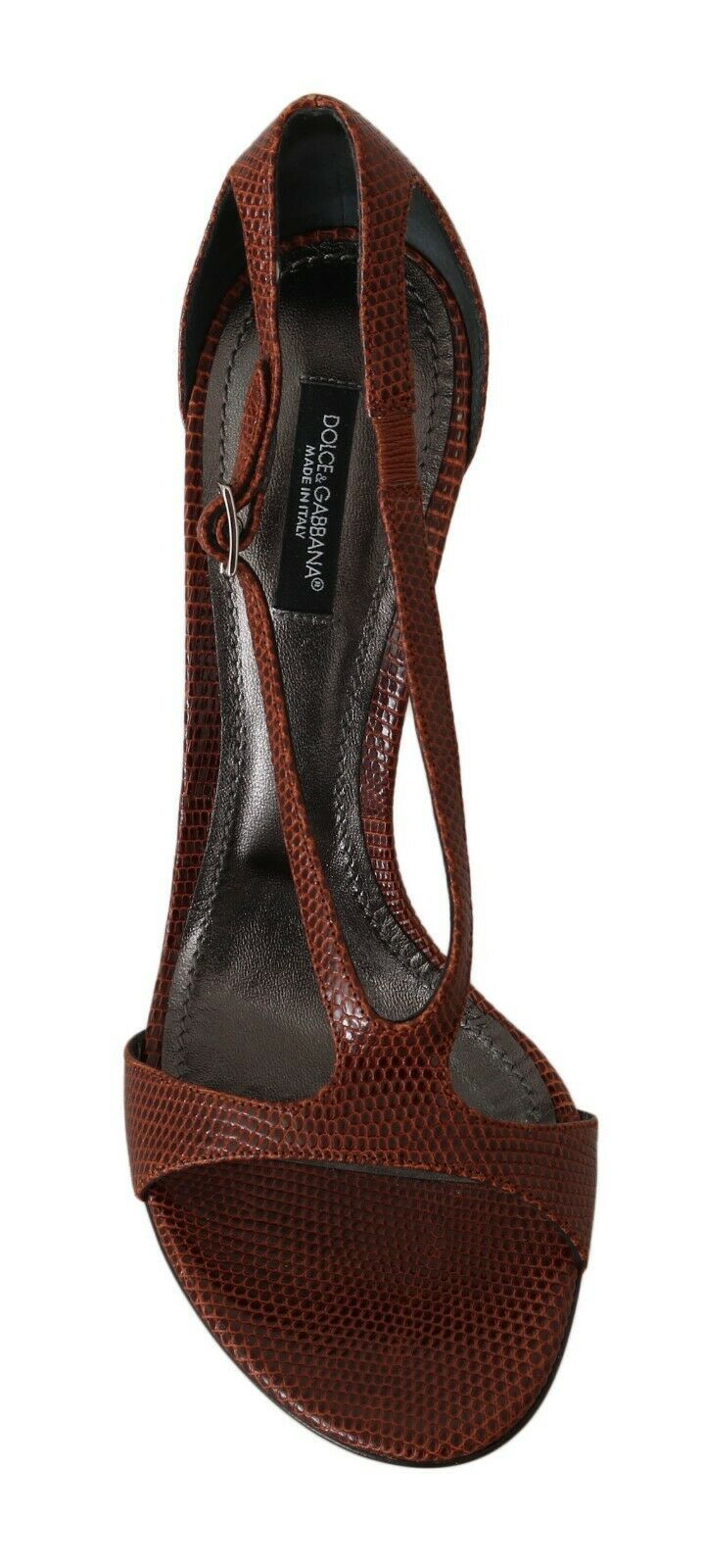 Elegant Brown Lizard Leather Sandals