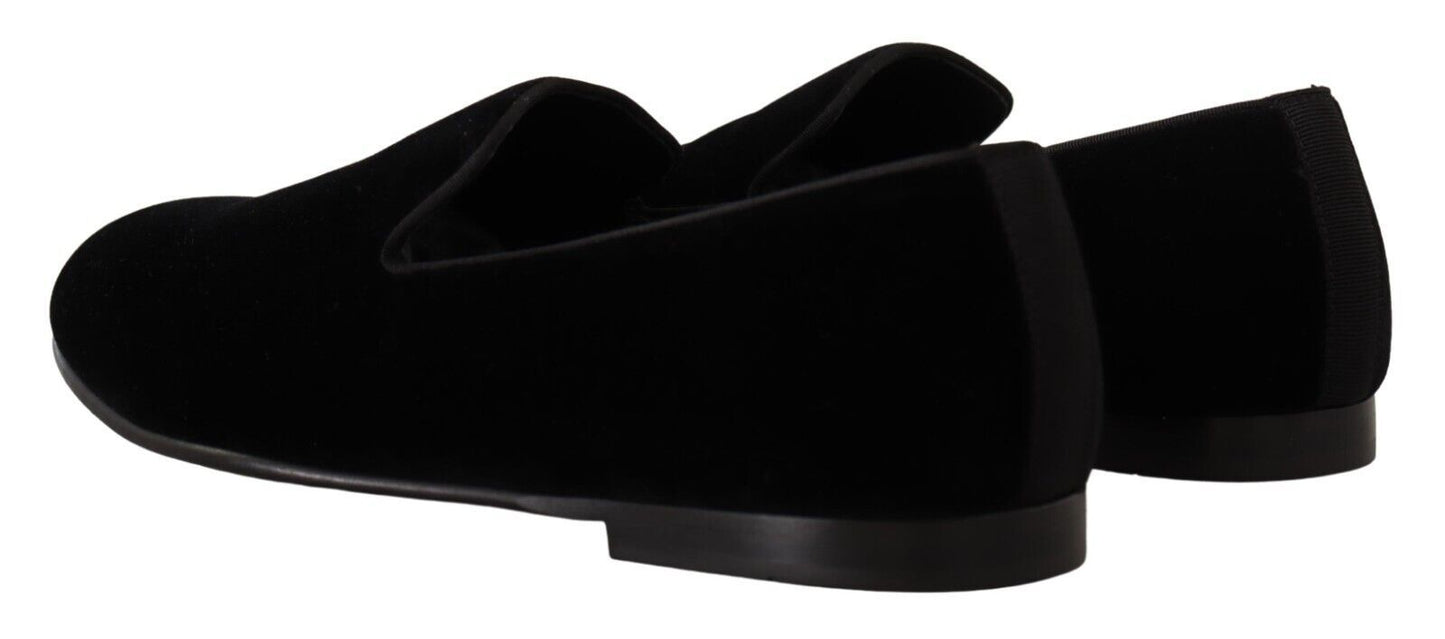 Elegant Black Velvet Loafers