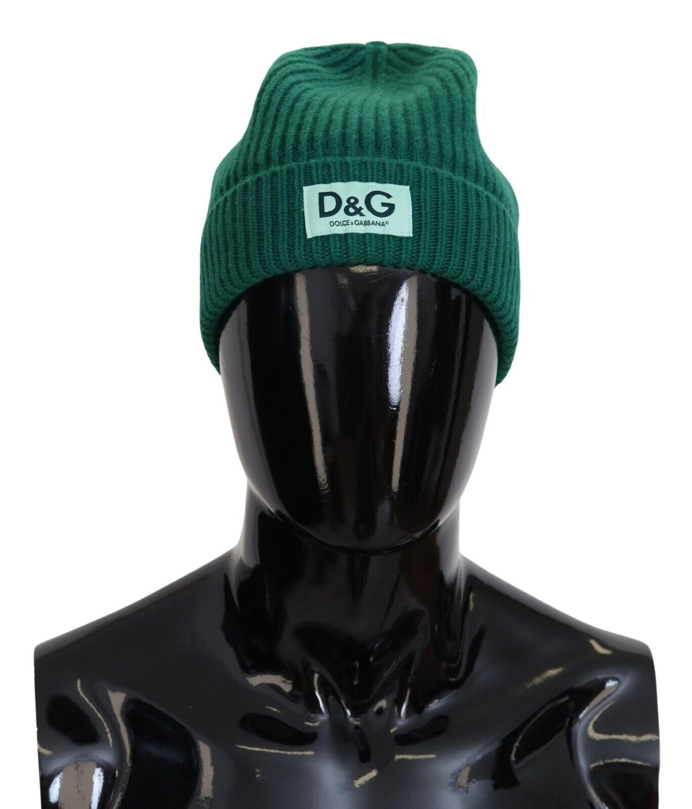 Elegant Virgin Wool Green Beanie